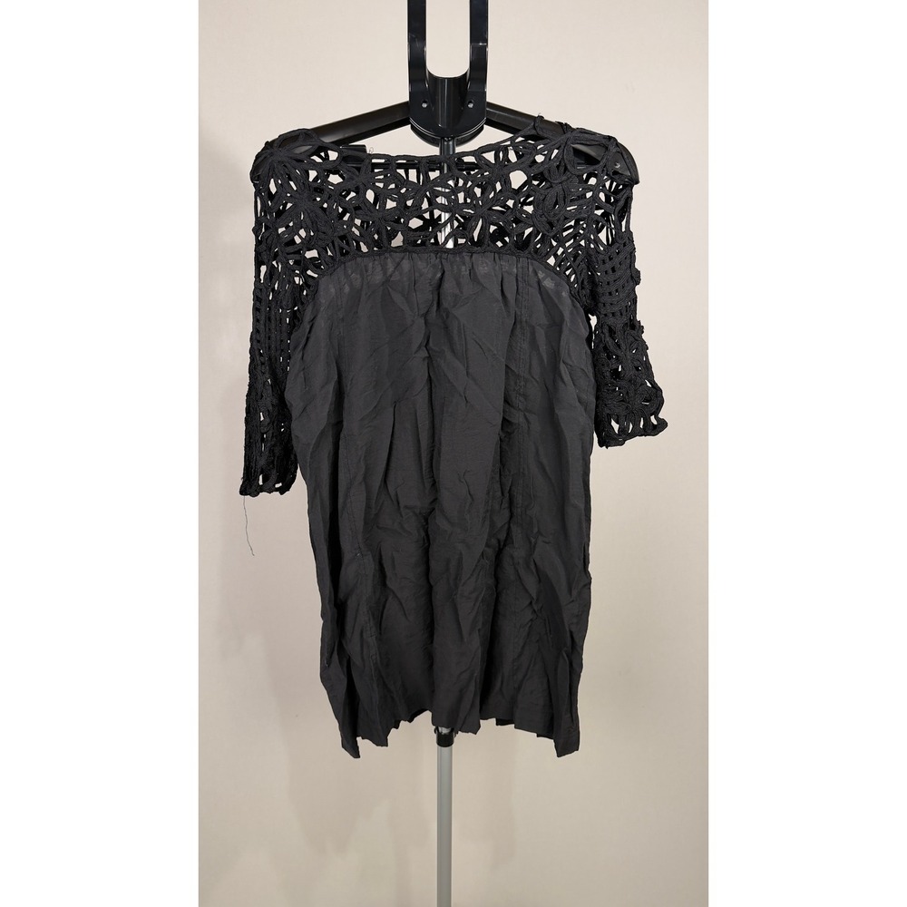Delicious Noir‎ Crochet Lace Top Midi Dress Black Size M